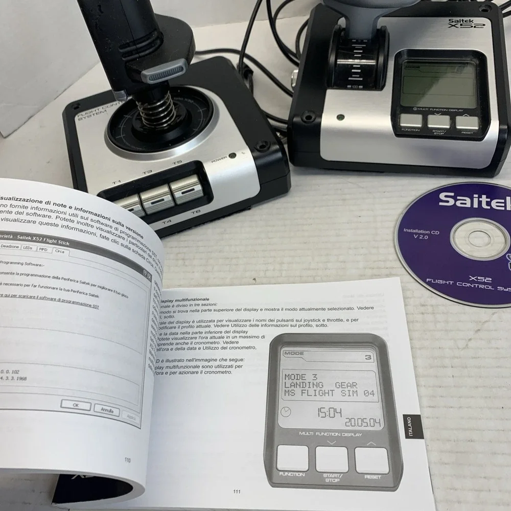 Logitech Saitek X52 Pro Flight Control System Throttle and Stick Simulation VGC